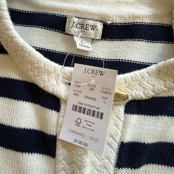 J crew NWT stripped sweater - Picture 3 of 4